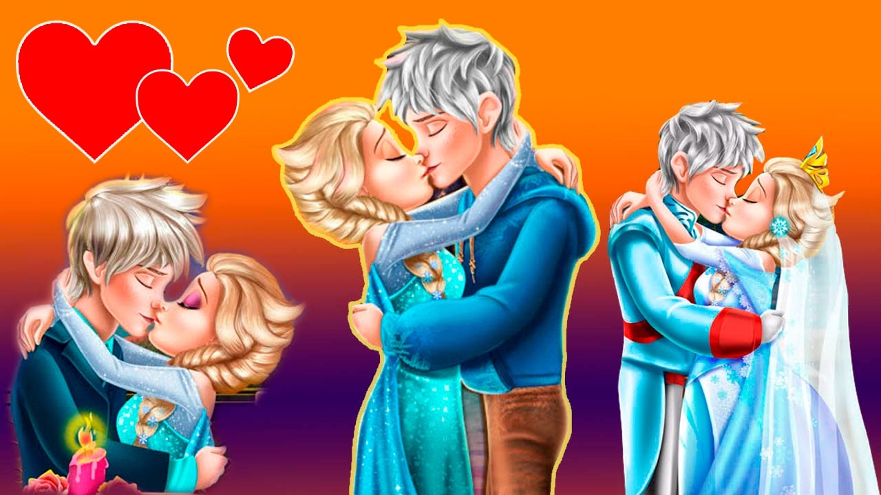 elsa and jack frost kissing - lollipop blowjob high heels ballbusting
