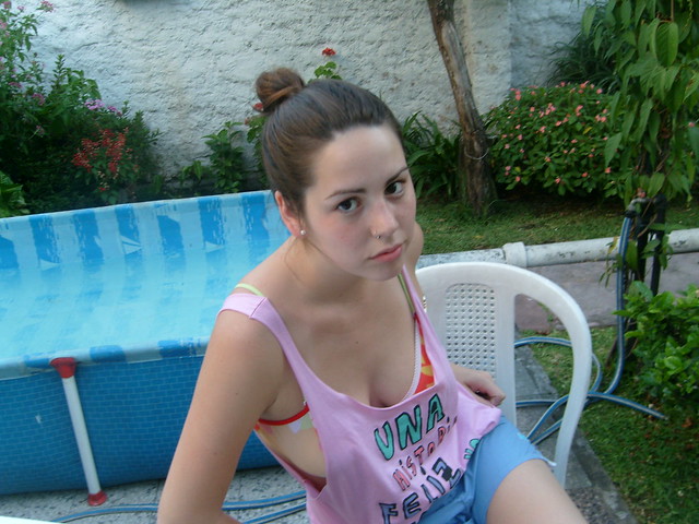 swimming pool downblouse her mom swimming pool downblouse