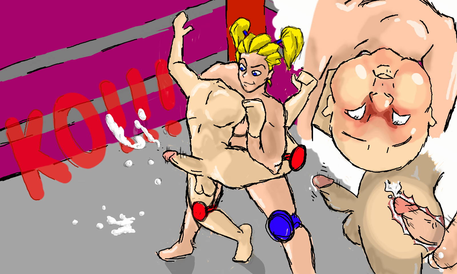 wrestling and ballbusting - naked twirking sunny leone pornestar